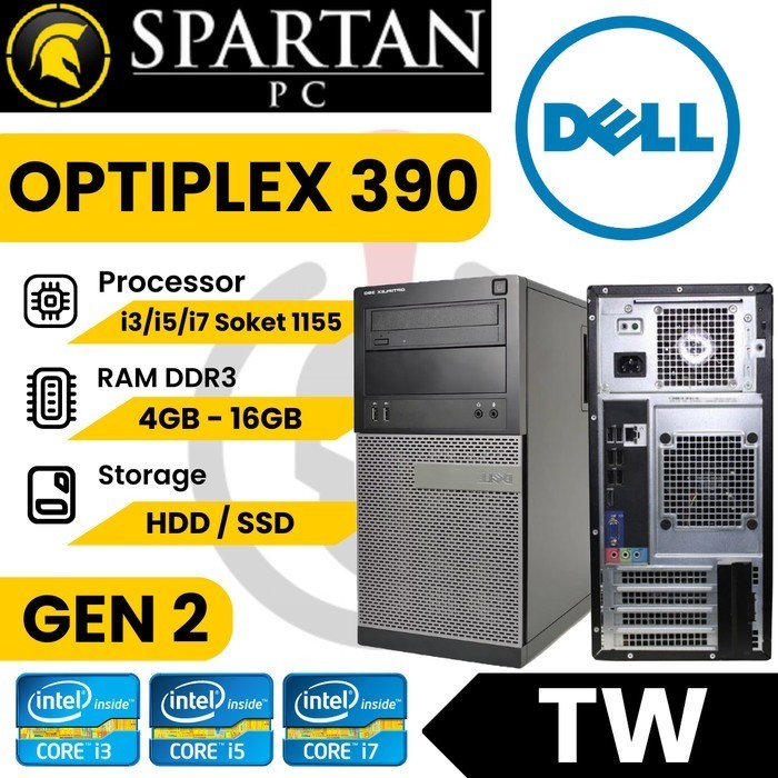 PC Dell Optiplex 990 / 790 / 390 MT Core i3 / i5 / i7 Gen 2 Mini Tower