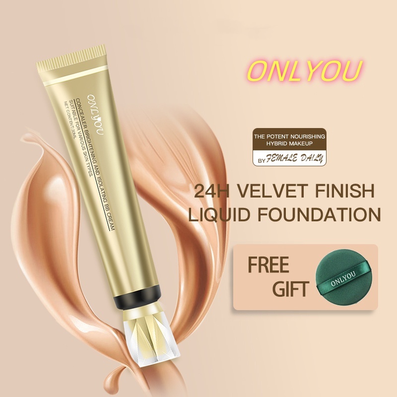【BPOM】ONLYOU Foundation Concealer Waterproof Foundation & onlyou Sunscreen SPF50+ PA+ kosmetik wajah