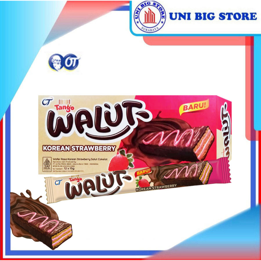 

Tango Walut Korean Strawberry Wafer Stroberi Box 12 x 15 gr