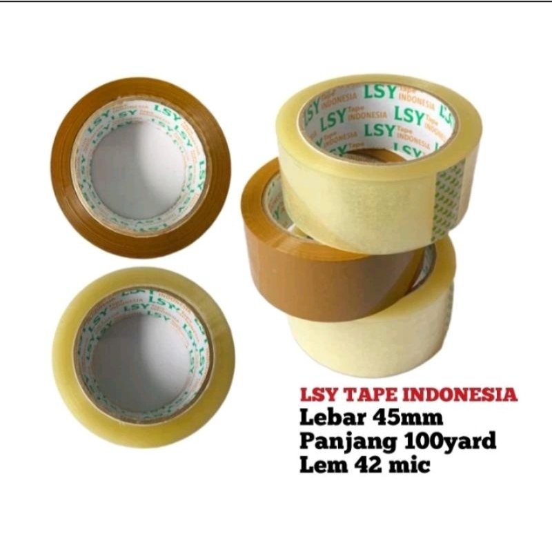 Lakban Bening - Coklat | Lakban LSY TAPE 45.mm X 100yard (CHO)