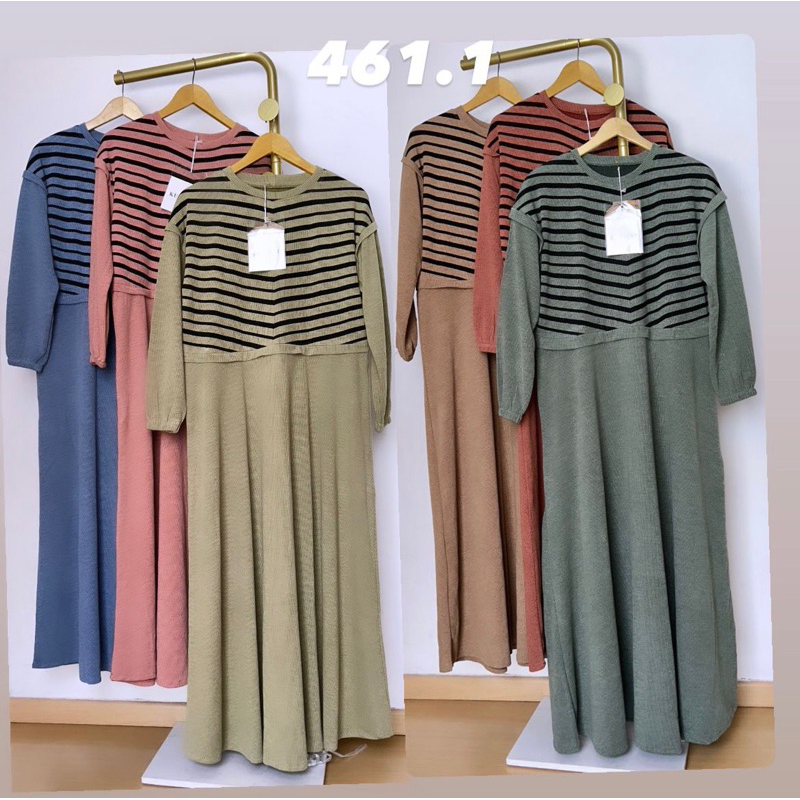 Kuyifei 461.1///Gamis rajut//Dress rajut//Gamis//Dress//Gamis ibu//Gamis jumbo//Dress jumbo//pakaian