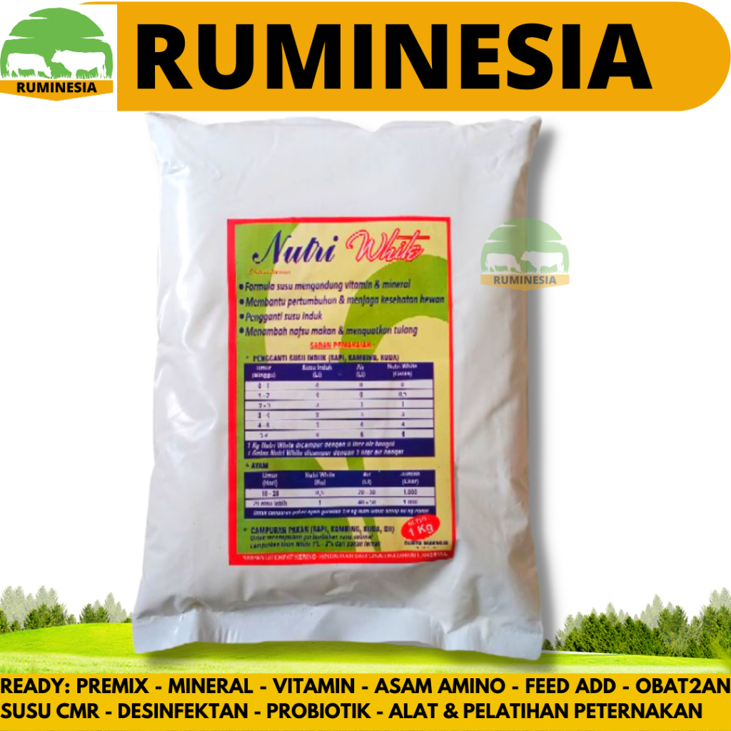 NUTRI WHITE 1KG Susu Hewan Ternak Sapi kambing Domba Pedet cempe