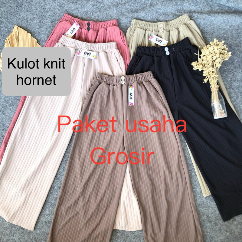Harga Grosir celana  kulot Knit Wanita variasi kancing Harga Kodian termurah
