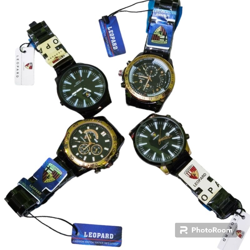 Jam Tangan Pria Sport Crono Leopard Original Rantai stainless