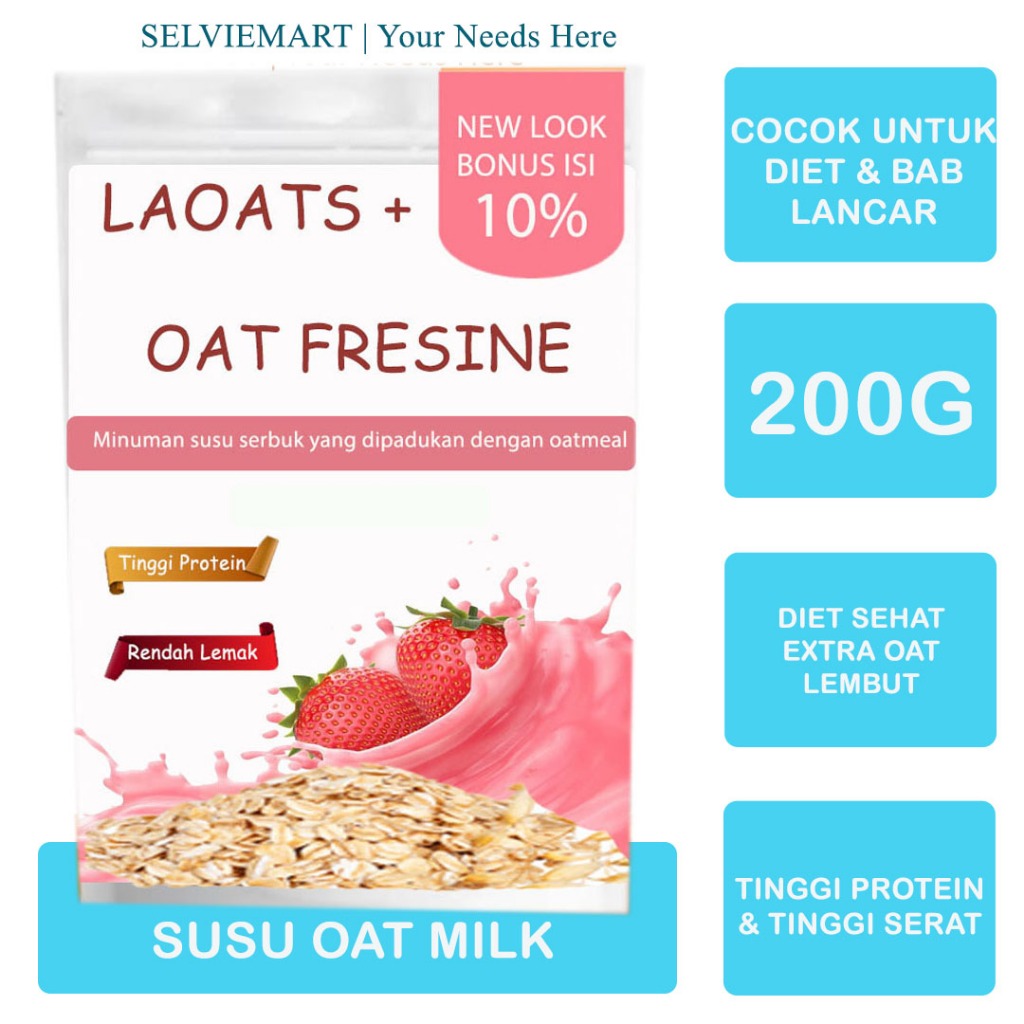 

Susu Oat Pelangsing Badan Low Fat Oat Milk Diet Pengganti Makan Susu Bubuk Oatmilk Penurun Berat Badan Laoats