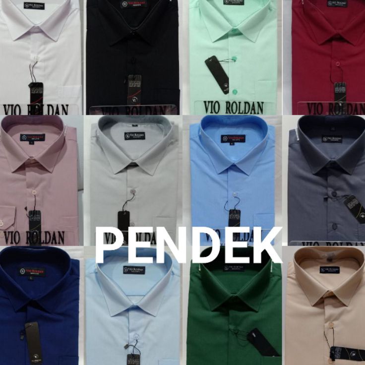 VIO ROLDAN Kemeja Pria Lengan Pendek Polos Best Seller