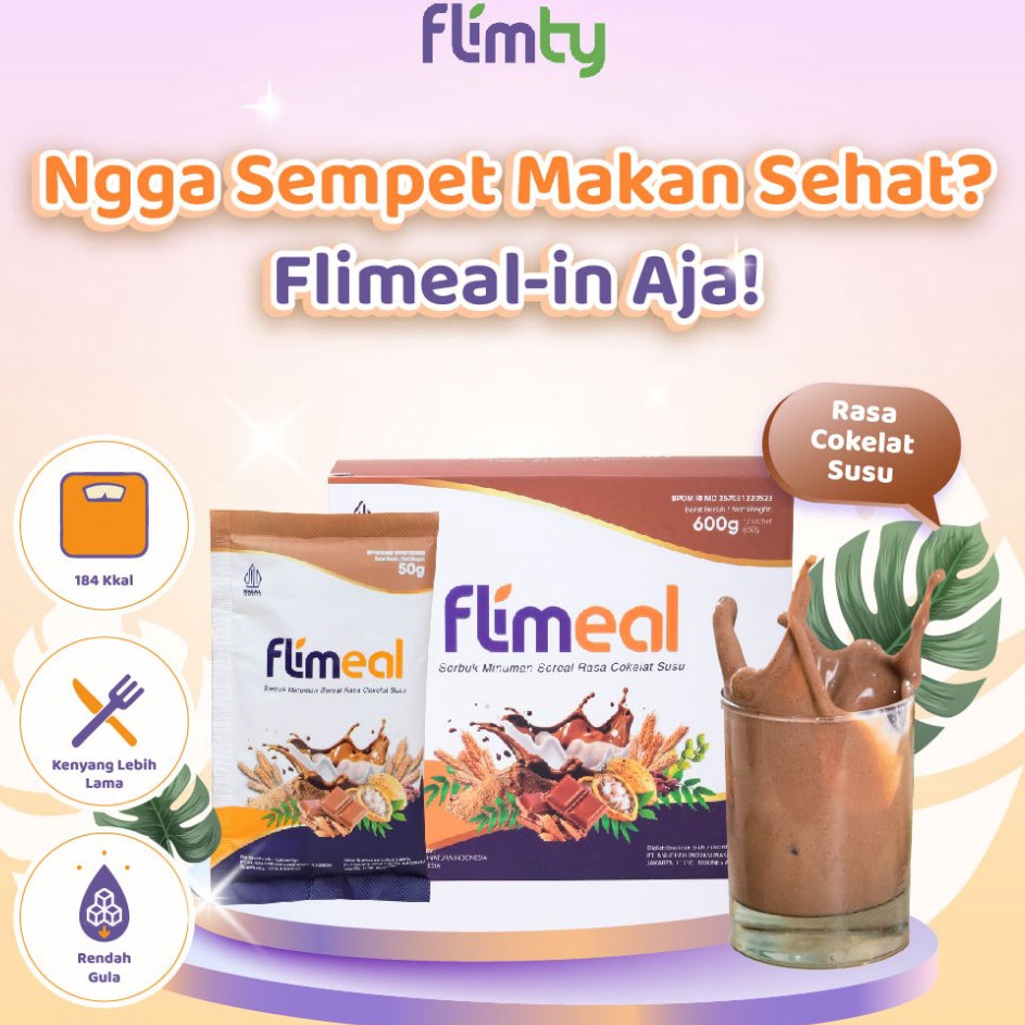 

Murah Banget Flimeal (Meal Replacement) - 1 Box (isi 12 sachet) - Coklat Susu