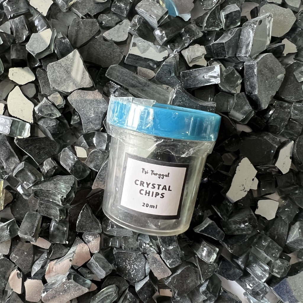 Crystal Chips Crystal Stone BLACK Batu Kristal Murah Berkualitas Bagus Pecahan Batu Kaca Mirror Crys