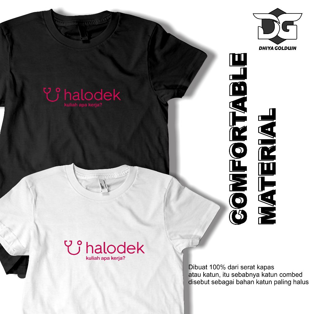 Kaos Halodek Kaos Plesetan Logo Lucu Baju Kaos Pria Distro Original 100% Terbaru Dhiya Golduin Store