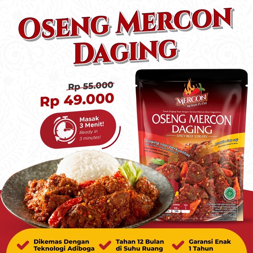 

Discount Mercon Merah Putih - Satuan || Oseng Mercon Daging