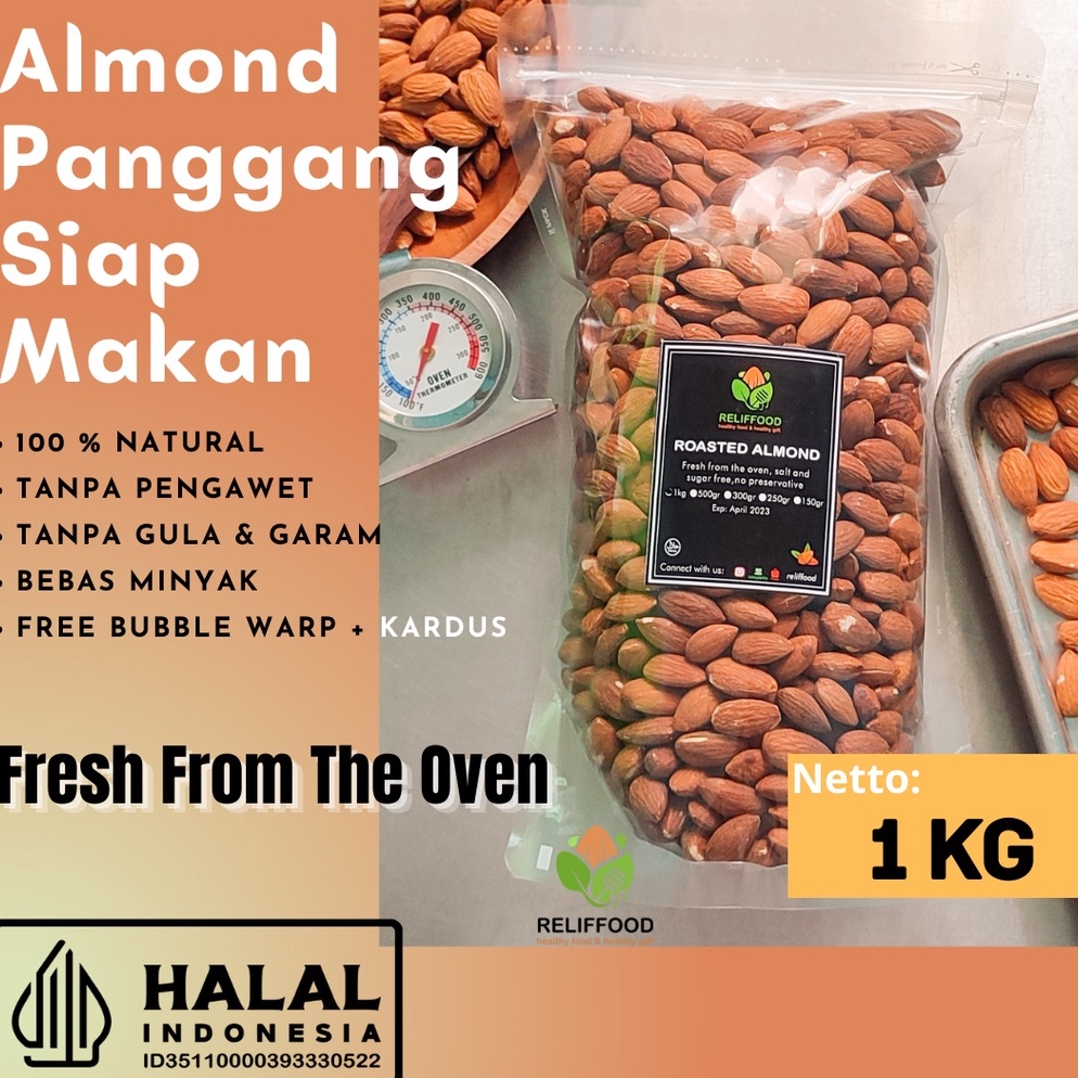 Penawaran Spesial ROASTED ALMOND 1 KG - KACANG ALMOND PANGGANG KUPAS