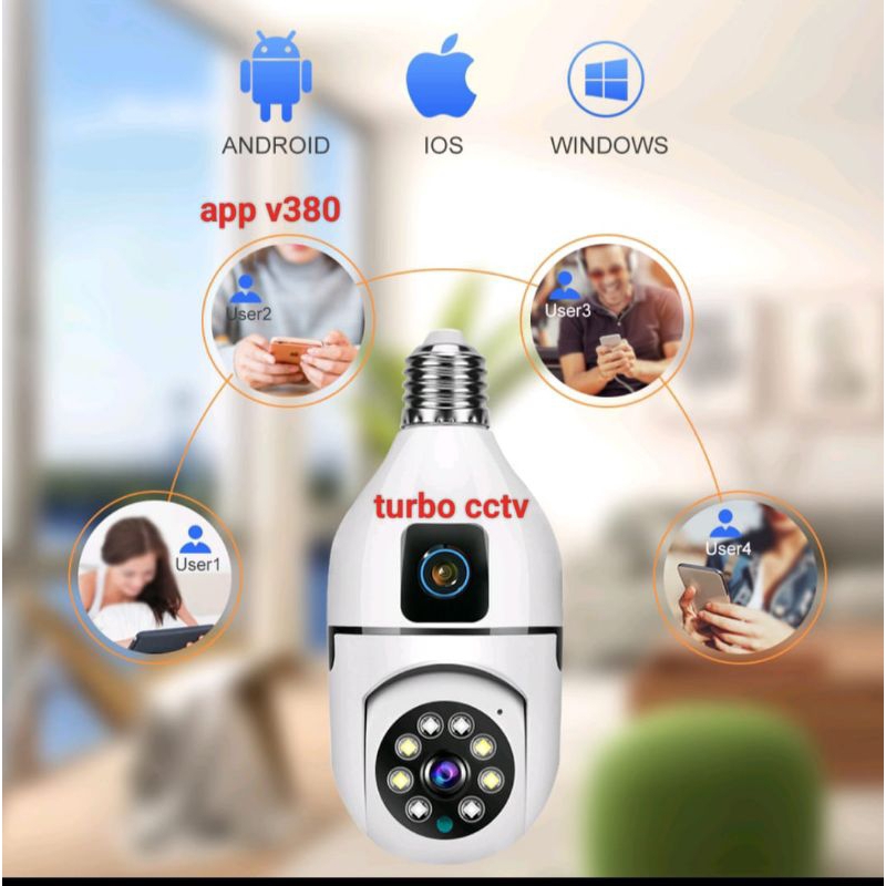 CCTV Lampu Bohlam V380 Pro1080p Full HD Camera Wifi 4MP Dual