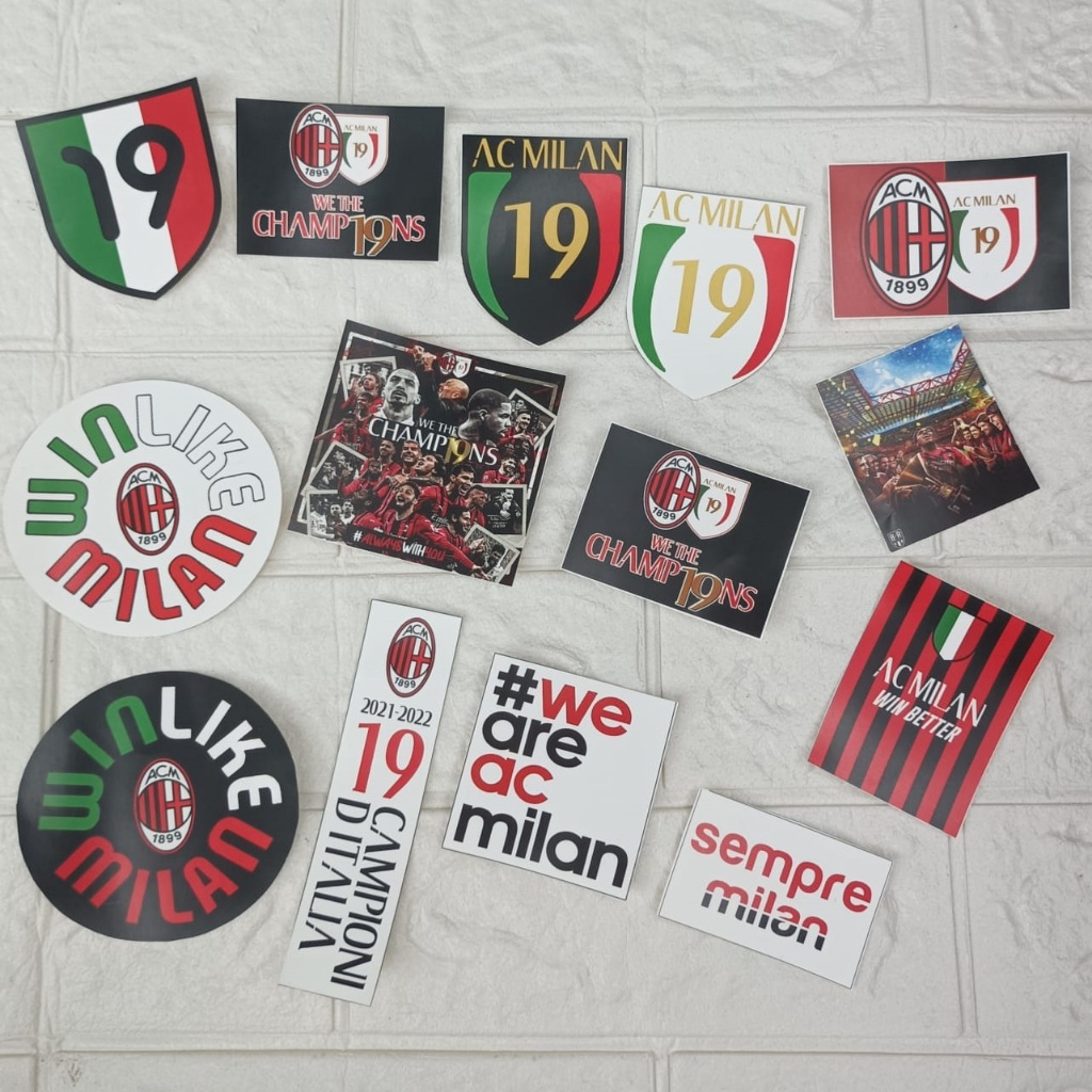 

Stiker Set Vinil Acm Milan Spesial Scudetto Juara Liga Italia 2022