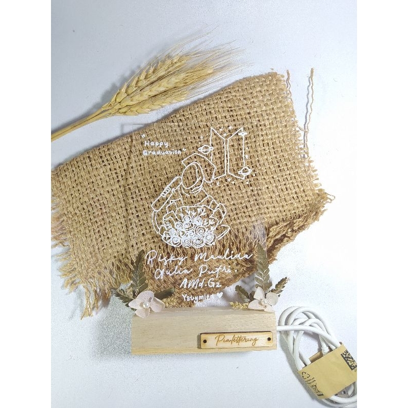 pca.lettering - akrilik lamp - kado - gift - lampu tidur estetik - wisuda - ulang tahun -  penikahan