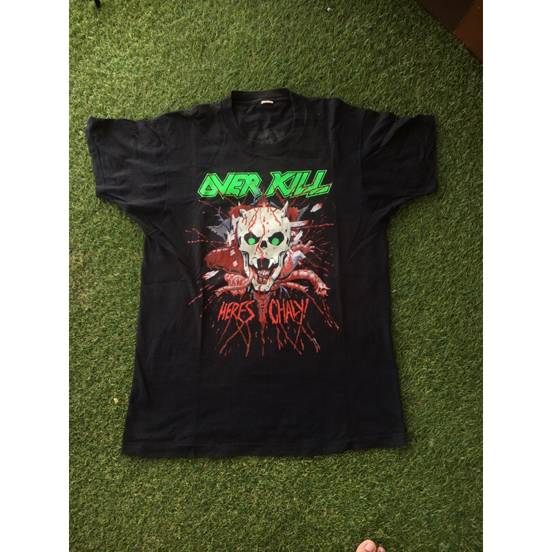 Kaos Band Second vintage OVERKILL, bukan megadeth iron maiden nirvana sepultura