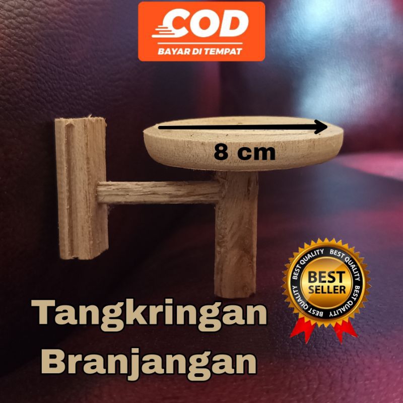 Tangkringan Burung Branjangan Bahan Kayu Samping Batu Apung Sangkar Kandang Burung Branjangan