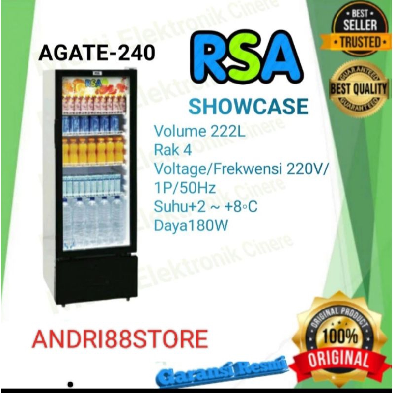 RSA SHOWCASE 1 PINTU 4 RAK AGATE-240N
