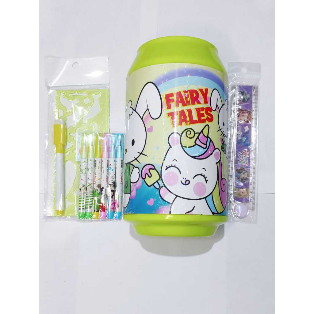 

PAKET 4 ( Penggaris Lipat/celengan tabung plastik/ Pensil Bensia mini + free penggaris motif)