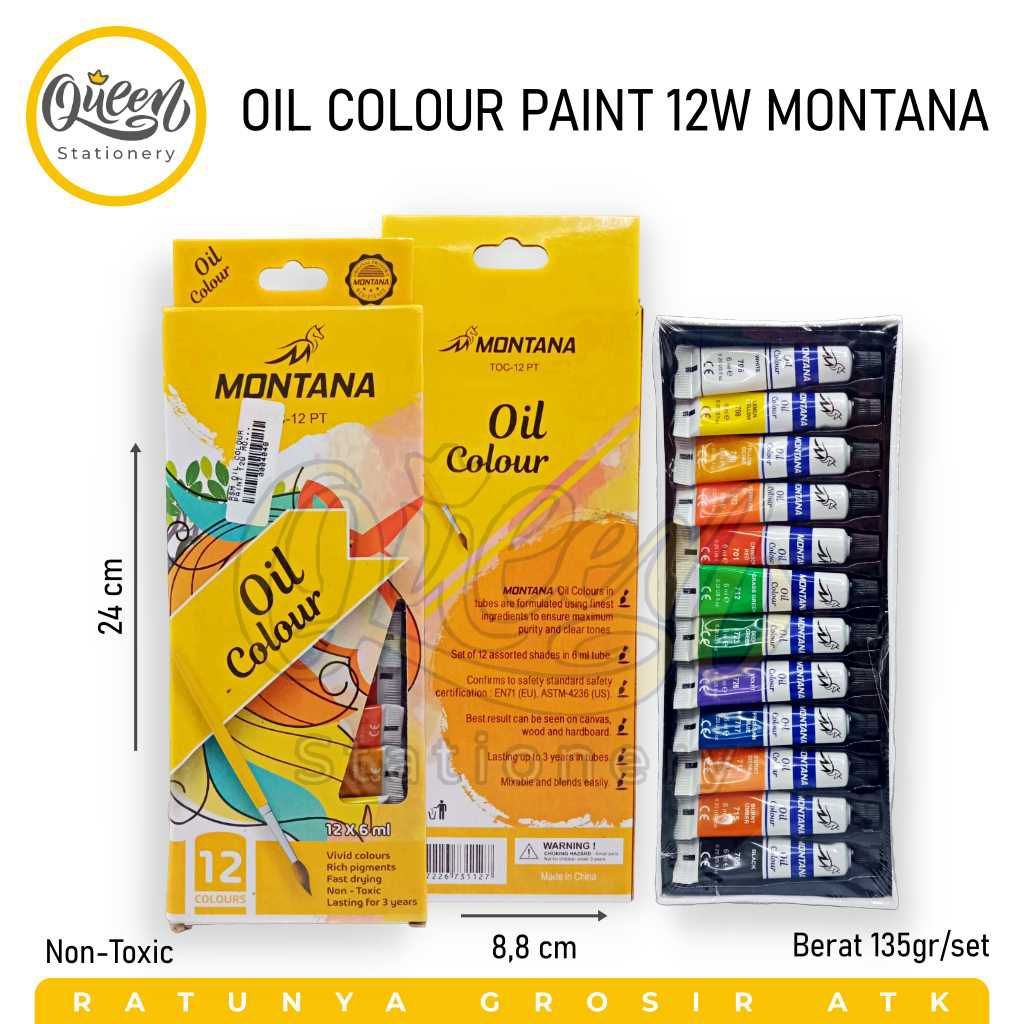 

1 SET OIL COLOUR PAINT 12W MONTANA CAT MINYAK LUKIS SET