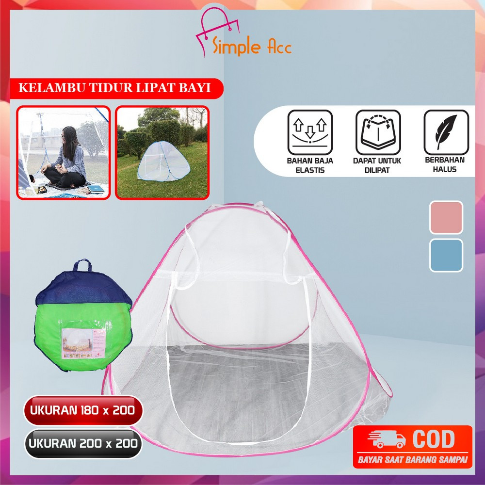 DO-M345 Mainan Tenda Anti Nyamuk Kelambu Tidur Lipat Bayi UK 180x200 / Kelambu Lipat Anti Nyamuk Ana