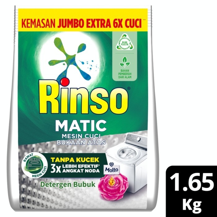 Rinso Matic + Molto Mesin Cuci Bukaan Atas 1,65 kg