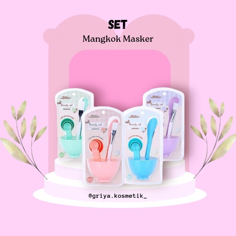 Murah - Mangkok Masker Kosmetik Set 4in1