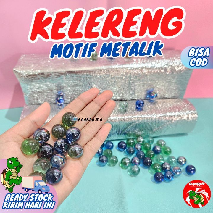 Kelereng Motif Metalik Jaring/Mainan Kelereng/ Kelereng Belimbing