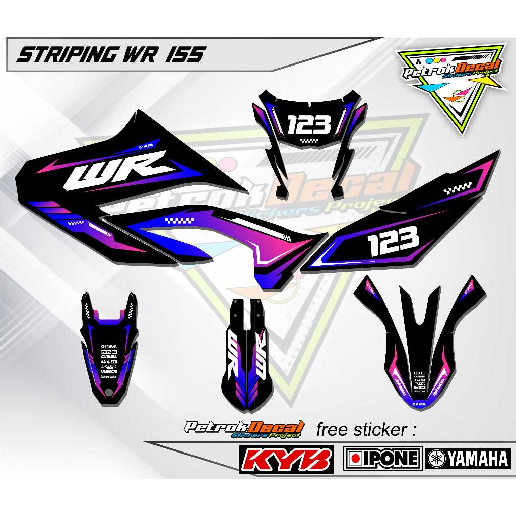 STRIPING VARIASI MOTOR YAMAHA WR 155 / STICKER LIST YAMAHA WR 155
