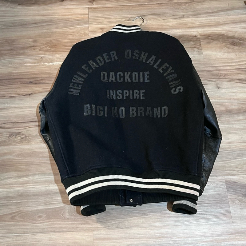 Vintage Varsity Leather Black Bigi Japanese Brand Rare