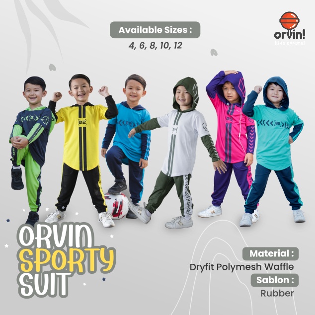 Ready Stok setelan jersey anak lengan panjang plus hoodie, setelan baju olahraga anak multi fungsi u