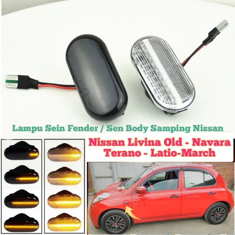 Lampu sein fender nissan march Livina Led running