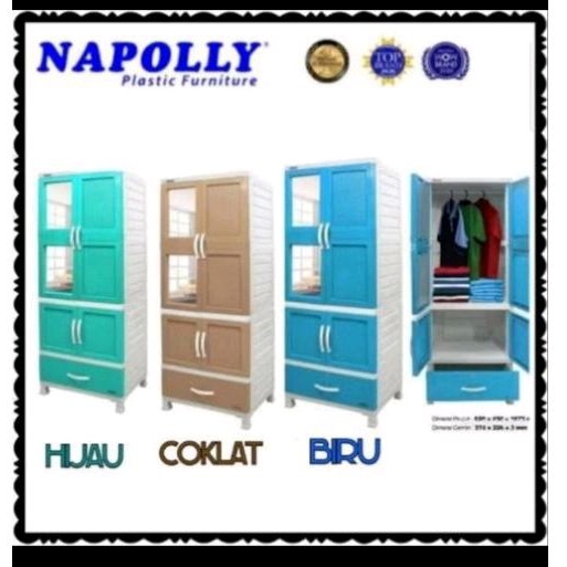 STOREMAJA LEMARI PAKAIAN NAPOLLY TERBARU LEMARI BAJU MODERN LEMARI CABRO G11 X