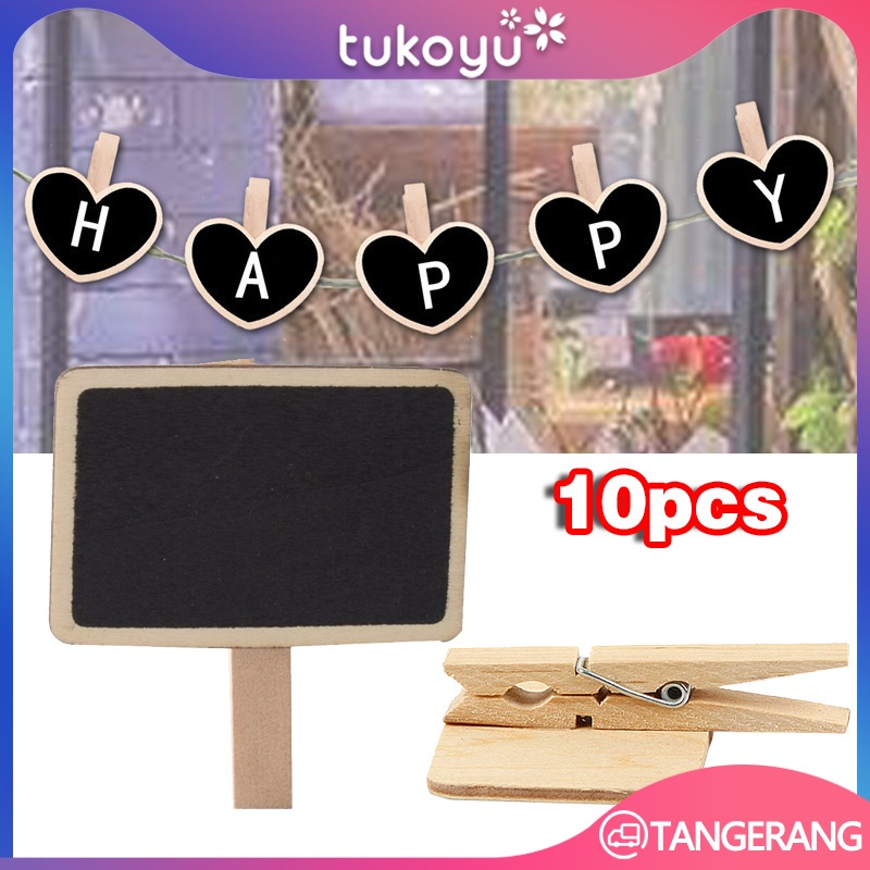 

10pcs Penjepit Papan Tulis Kecil/Papan Tulis Kapur Kecil Mini/Jepitan Kayu Mini Blackboard