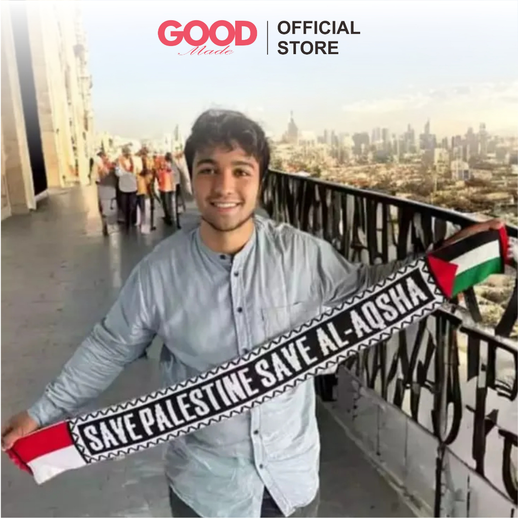 GOOD MADE - Syal Rajut Save Palestina Al Aqsa | Sorban Rajut komputer | Syal Palestine | COD