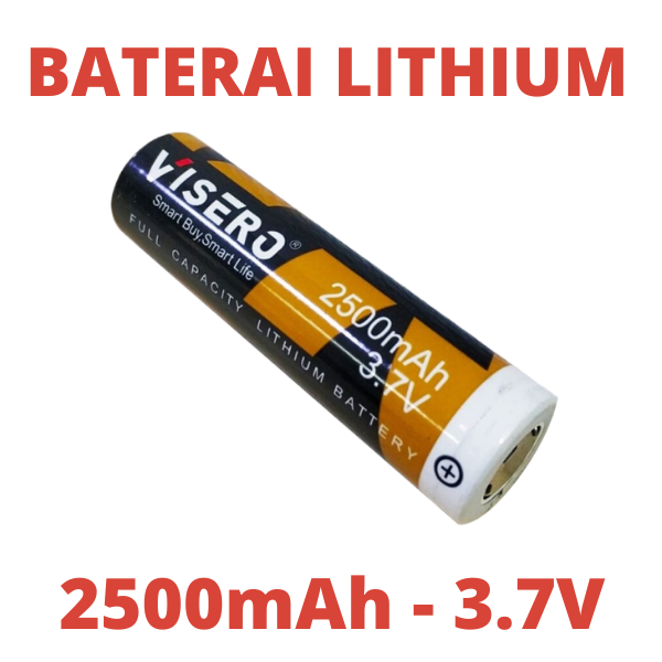BATERE LITIUM VISERO 2500mAh 3,7V BATERAI LITIHUM 2500 mAh 3,7 V 2500mA 3.7V 2.500mAh 3.7 V 2.500 mA