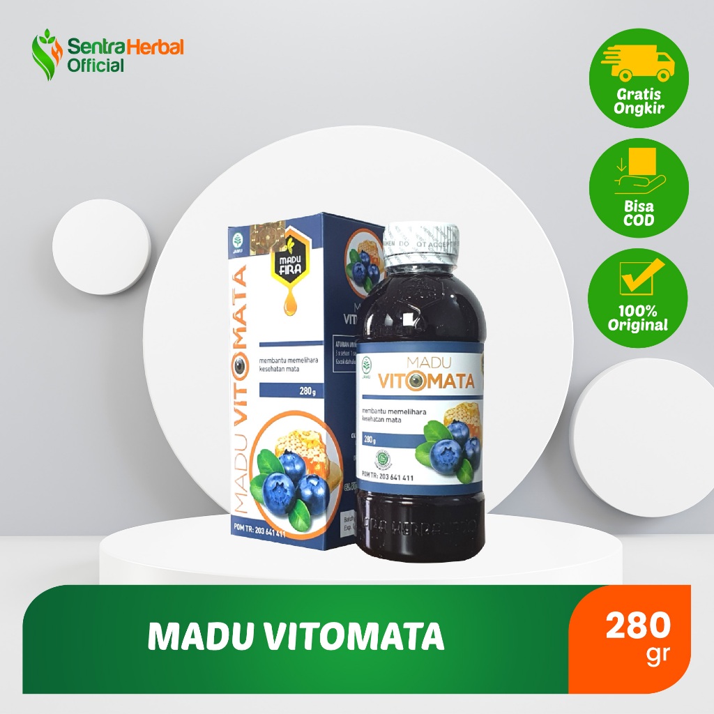 Madu Vitomata perbotol isi 280 gr - herbal Madu untuk Memelihara Kesehatan mata