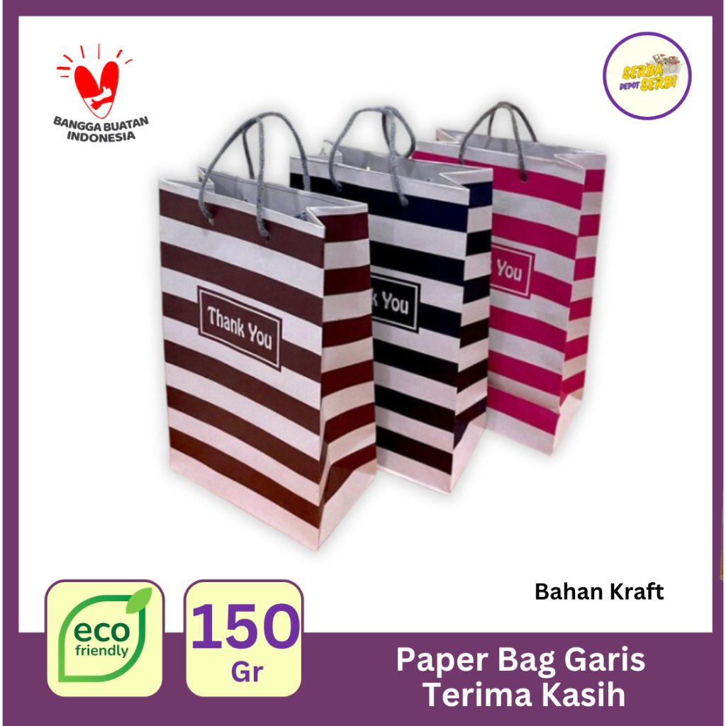 

Paper Bag Thank You Motif Garis Goodie Bag Souvenir Kado Ulang Tahun DSS
