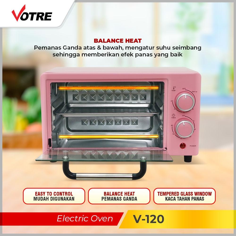 Advance Votre Oven Listrik 12L- 400 Low Watt Electric Oven Multi-Fungsi Kue Kontrol Suhu Waktu Roti / V-120 / Panggangan Elektrik / Microwave / Penghangat Makanan Daging Kue BBQ