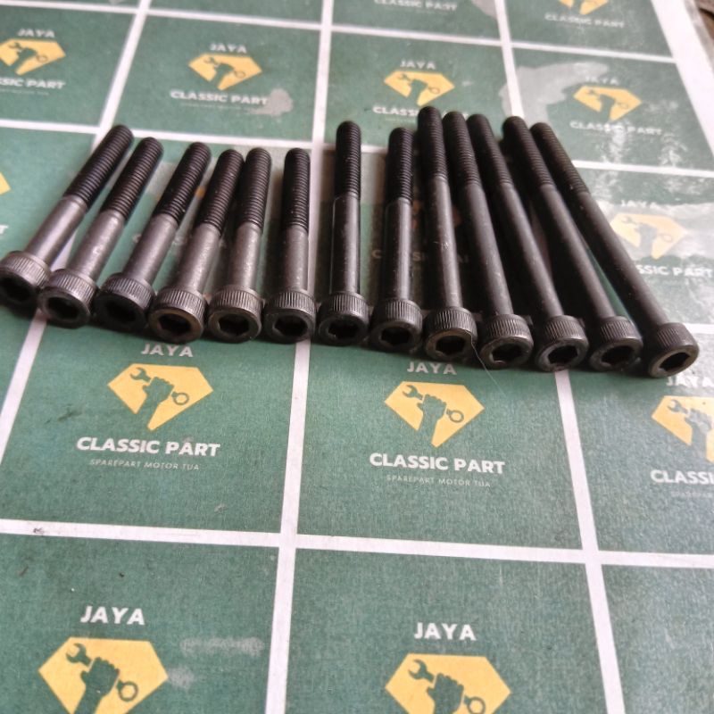 BAUT CRANCKASE BLOK TENGAH RX KING RX-KING RXK RXS KOMPLIT BAUT L BAJA HITAM 8.8 ORIGINAL TMS