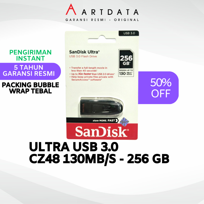 256GB Flashdisk SanDisk ULTRA CZ48 130MB/S 256 GB / Flash Disk USB 3.0 Original