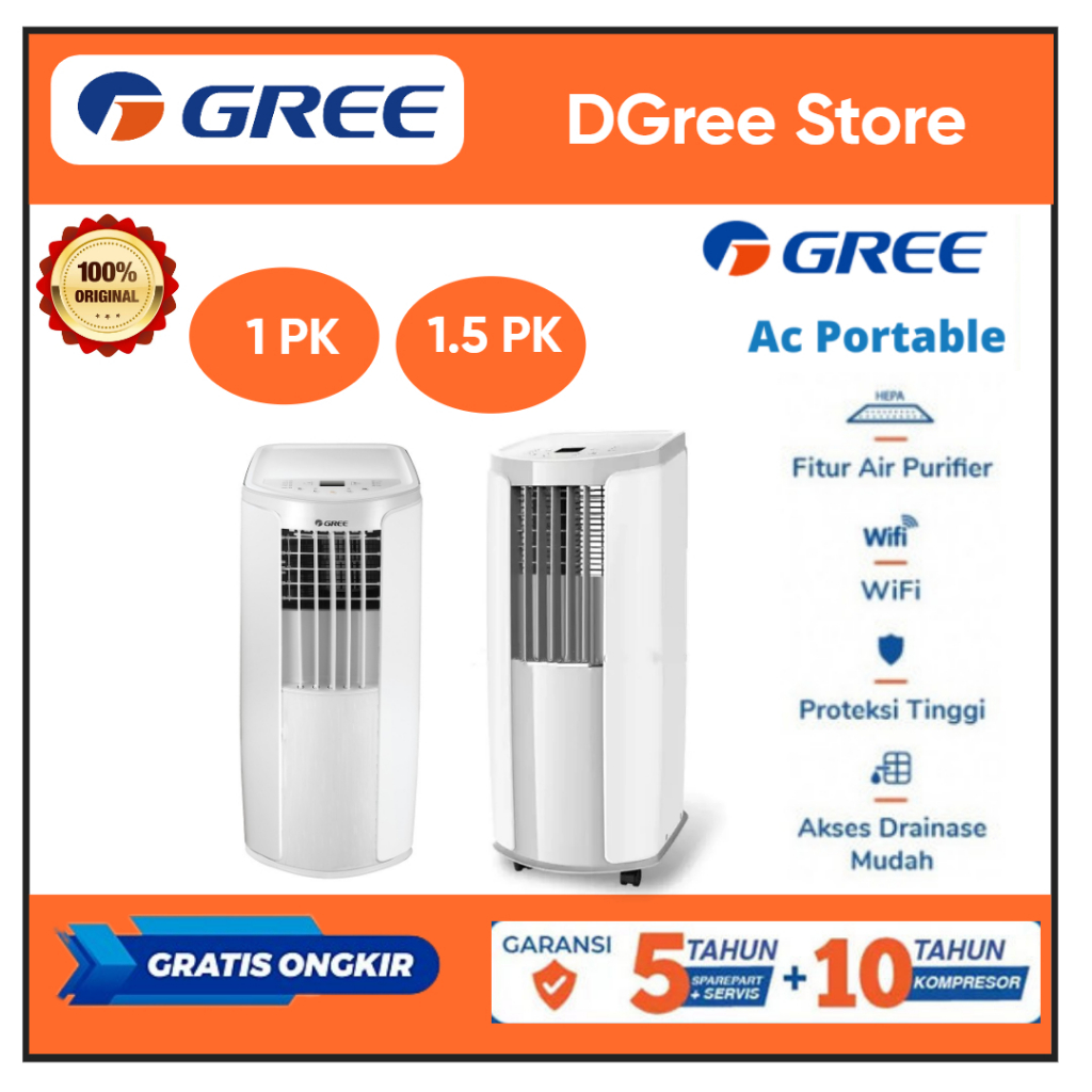 AC Gree Portable PK GPC-P1 AC Portable Gree 1 PK GPC09P1 AC Portable Gree 1.5PK GPC12P1 Gree Portable
