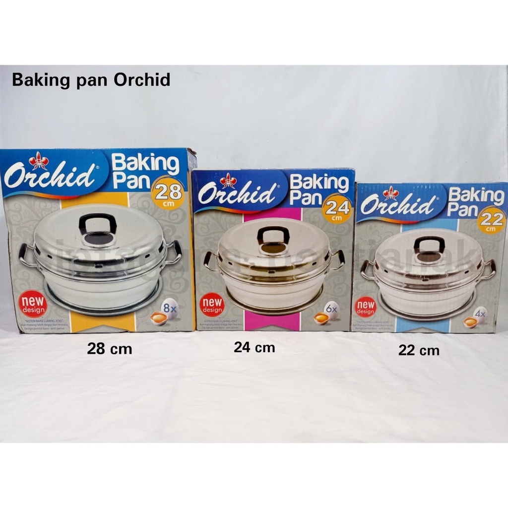 BAKING PAN ORCHID 22 CM (4 TELUR) / 24 CM (6 TELUR) / 28 CM (8 TELUR) ALAT PANGGANGAN KUE ORIGINAL
