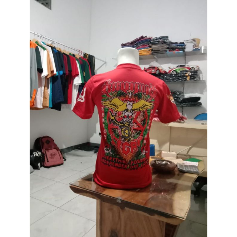 Kaos LIGAS MERAH Sablon Plastisol