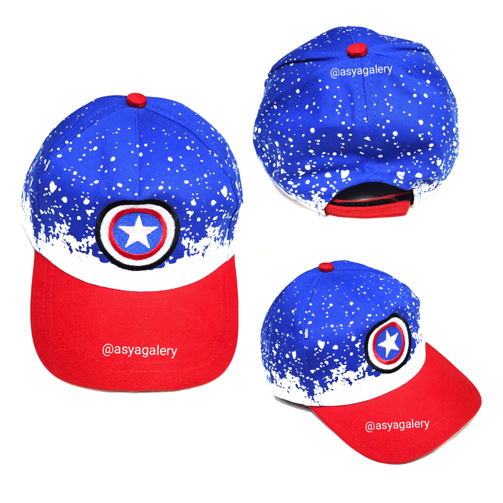 TOPI ANAK CAPTAIN AMERIKA/TOPI KARAKTER CAPTAIN AMERICA ANAK MURAH/TOPI AVENGER KEREN