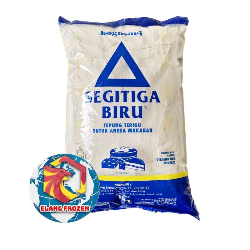 Tepung Terigu Segitiga Biru Bogasari Ecopack 1kg | Tepung Terigu Protein Sedang