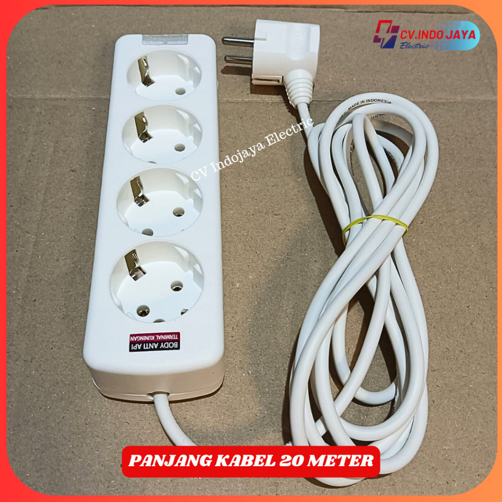 Stop kontak LOYAL 4 lubang led dengan kabel panjang 20 meter