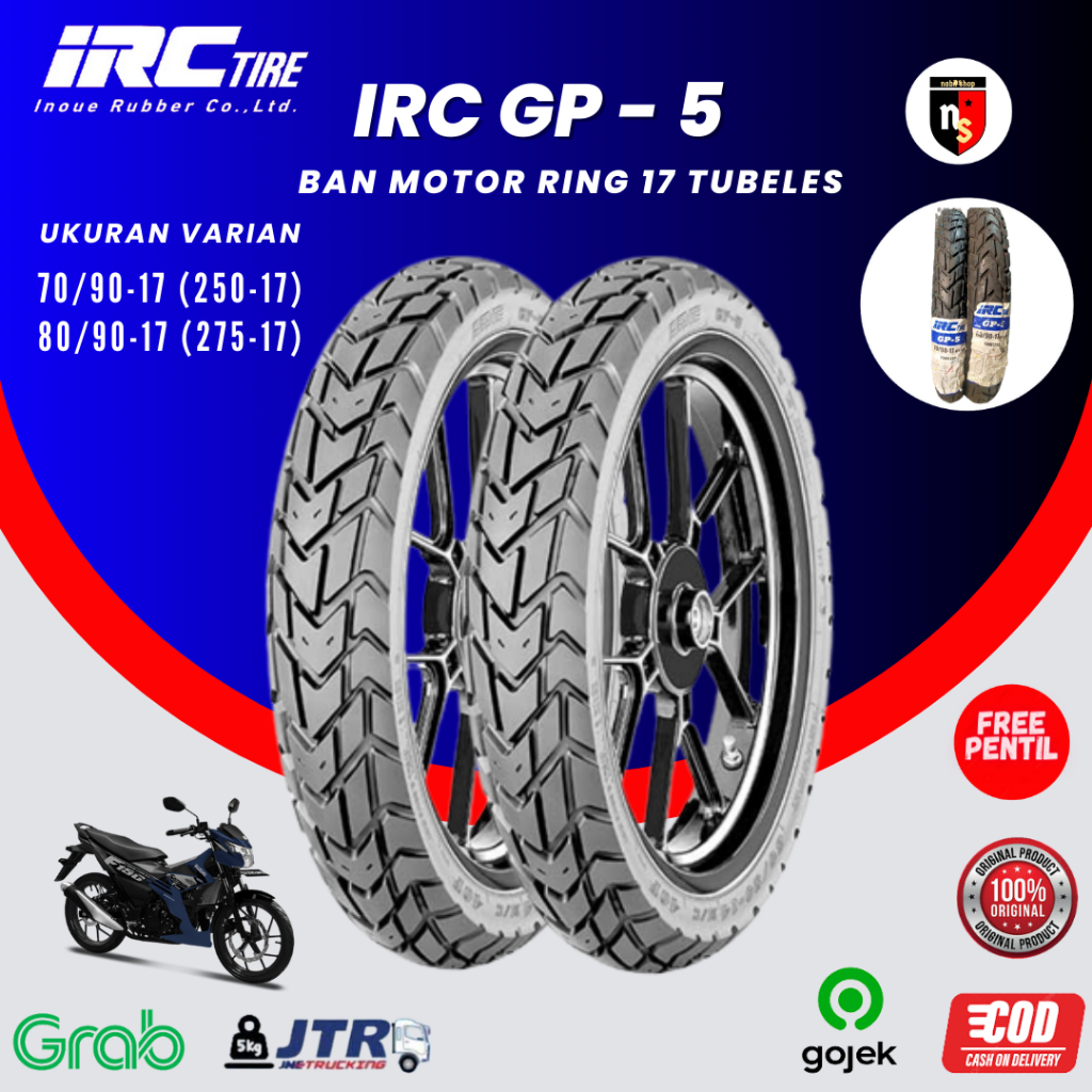 Ban Motor IRC GP-5 80/90 Ring 17 Tubles