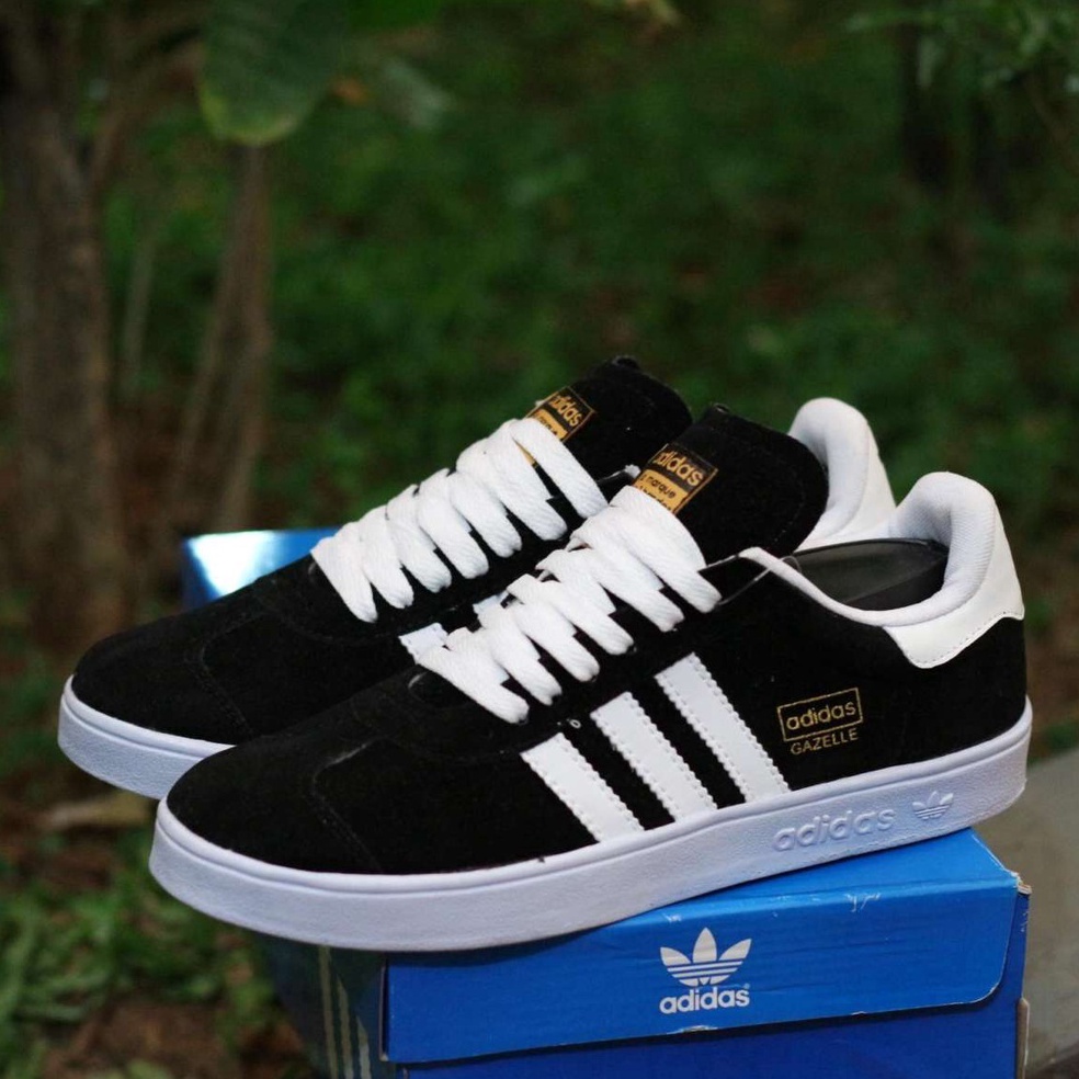 Stok Terbatas.. SEPATU GAZELLE ADIDAS HAMBURG HITAM PUTIH, SEPATU PRIA, SOL SUDAH DIJAHIT, SEPATU SE