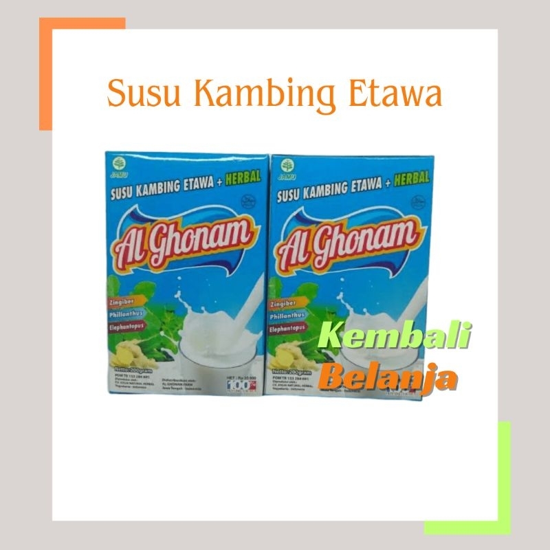 

Susu Kambing Etawa Al Ghonam 200 Gram/ Susu Kambing Al Ghonam/ Susu Kambing Ettawa/ Susu Kambing Bubuk/ Al Ghonam Susu Kambing Etawa