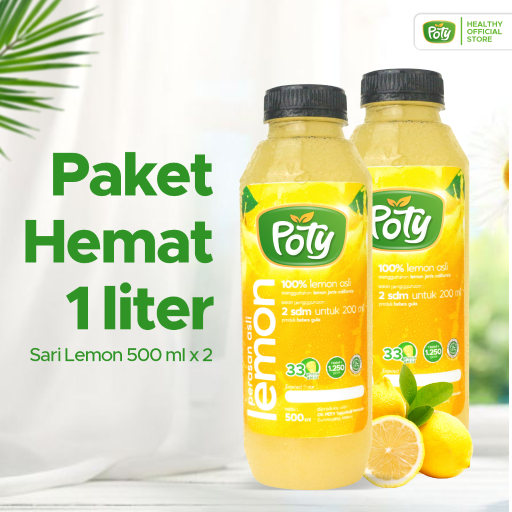 

Paket Hemat Diet Lemon Detox Alami Sari Lemon Murni Asli 100% POTY 1 Liter